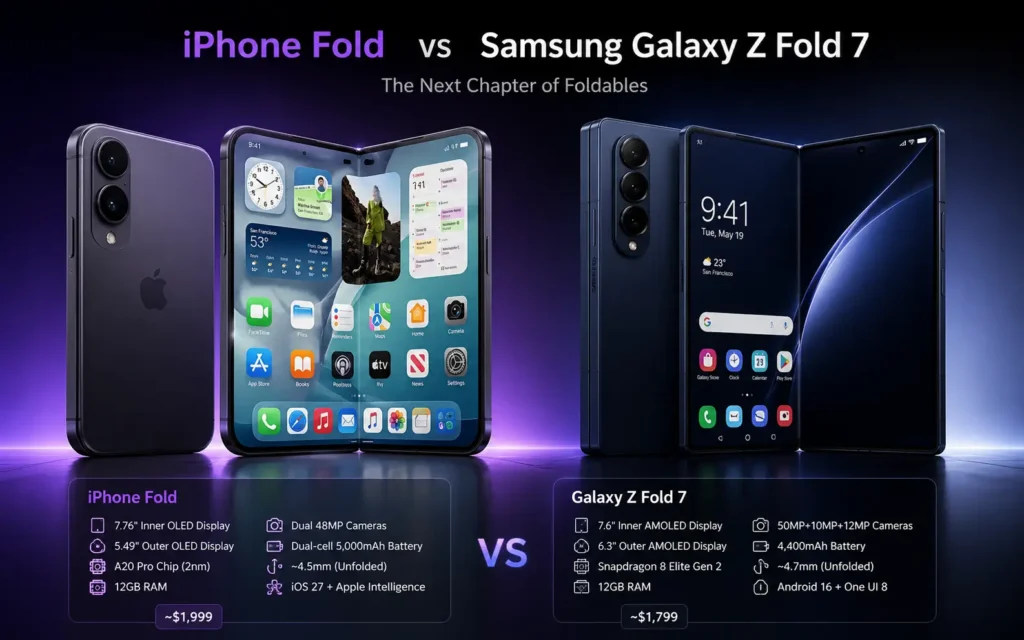 iPhone Fold vs Samsung Galaxy Z Fold 7