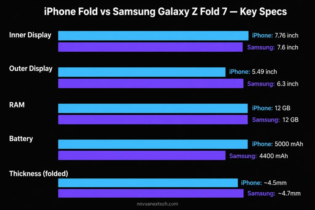 iPhone Fold vs Samsung Galaxy Z Fold 7