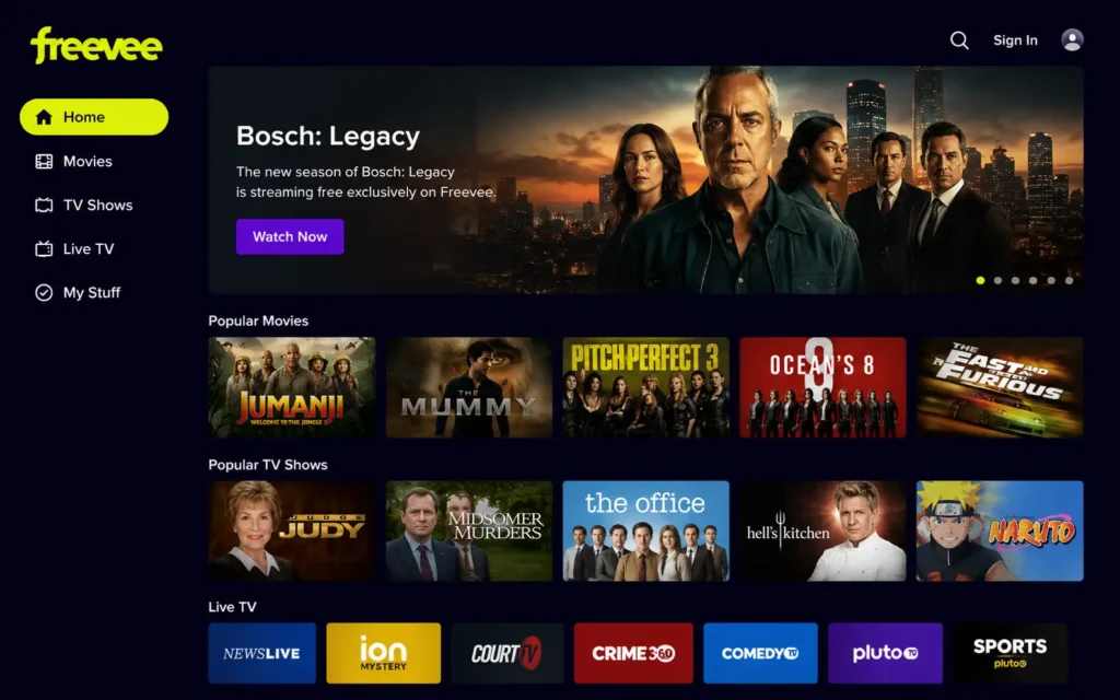 Freevee streaming platform