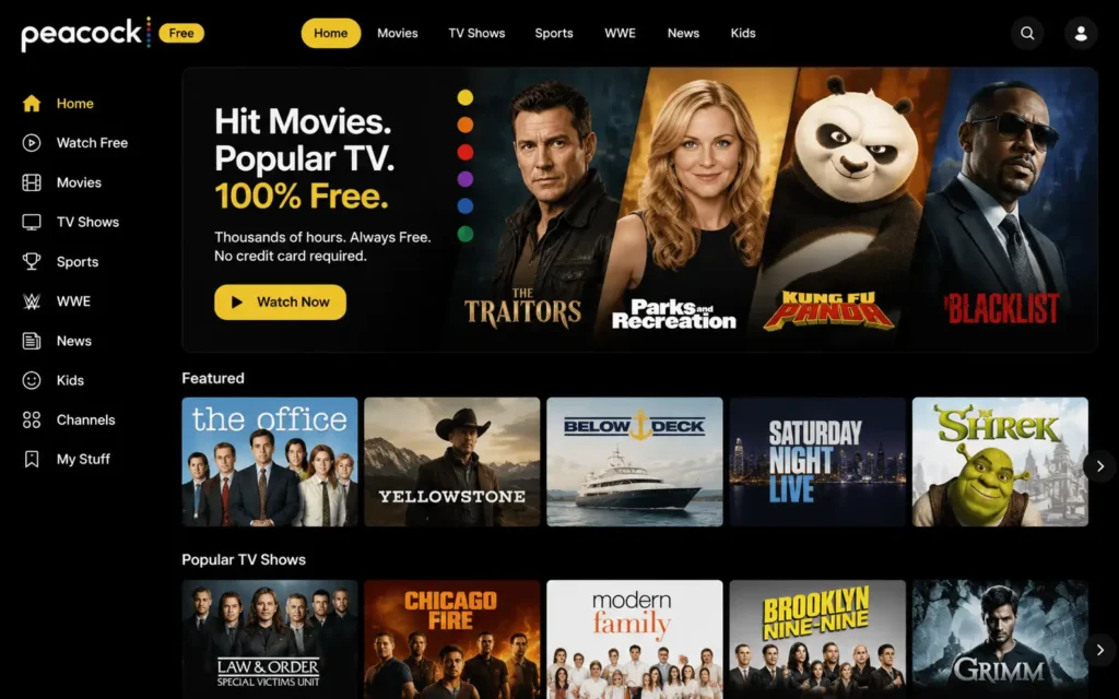 Peacock Free streaming