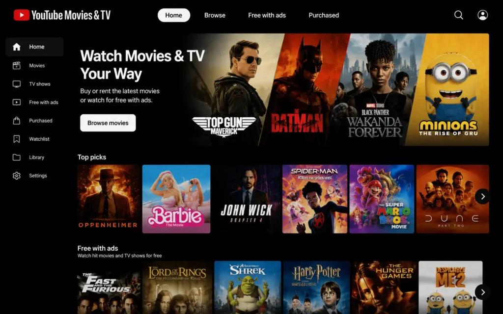 YouTube Movies and TV
