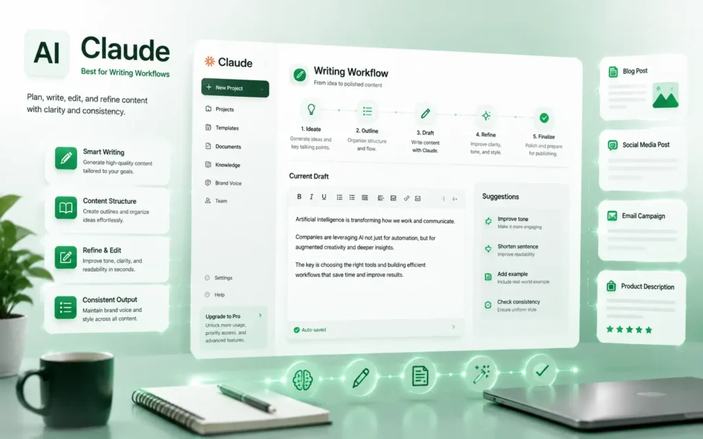 Best for Writing Workflows Claude