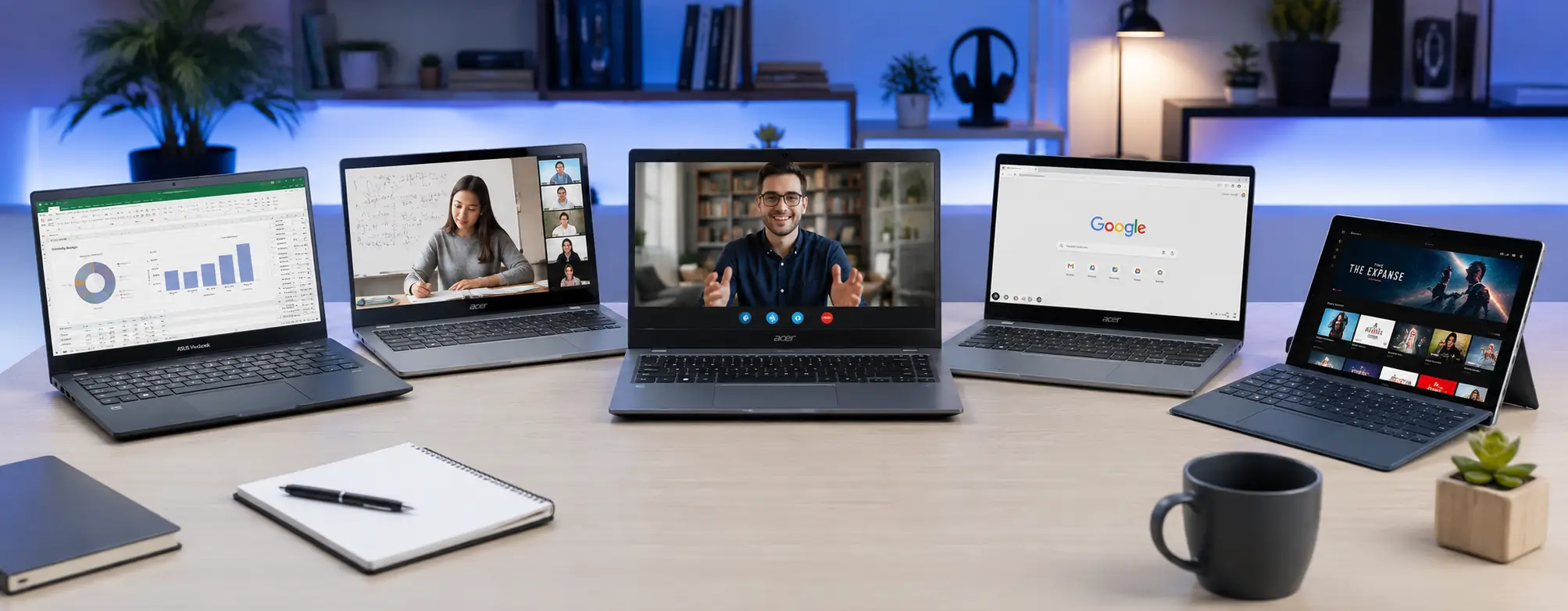 Best laptops under $500 in 2026 displayed in a modern workspace setup