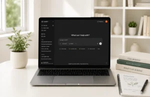 Clean workspace with ChatGPT interface