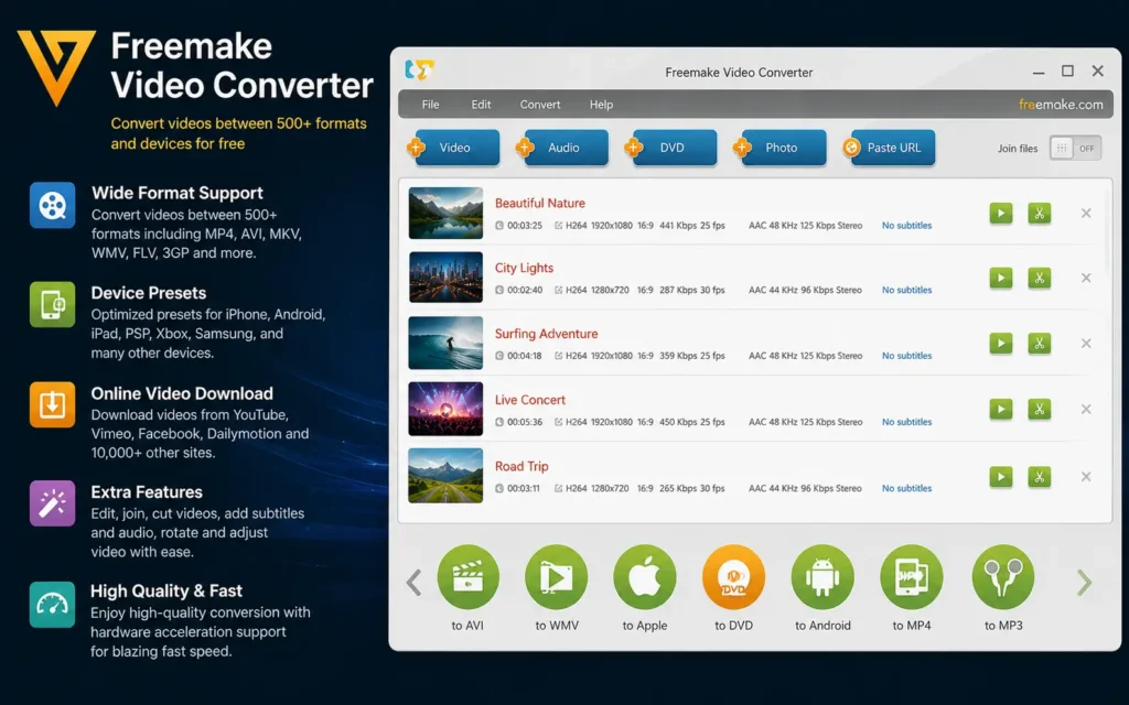 Any Video Converter software interface
