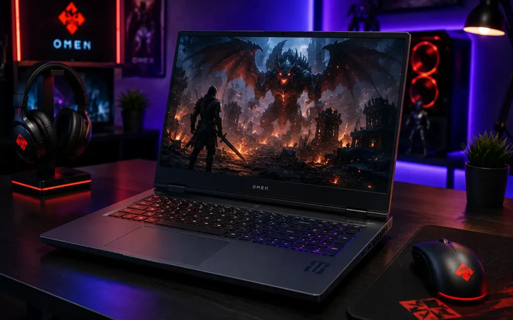 HP Omen 16 gaming laptop showcasing vibrant display quality
