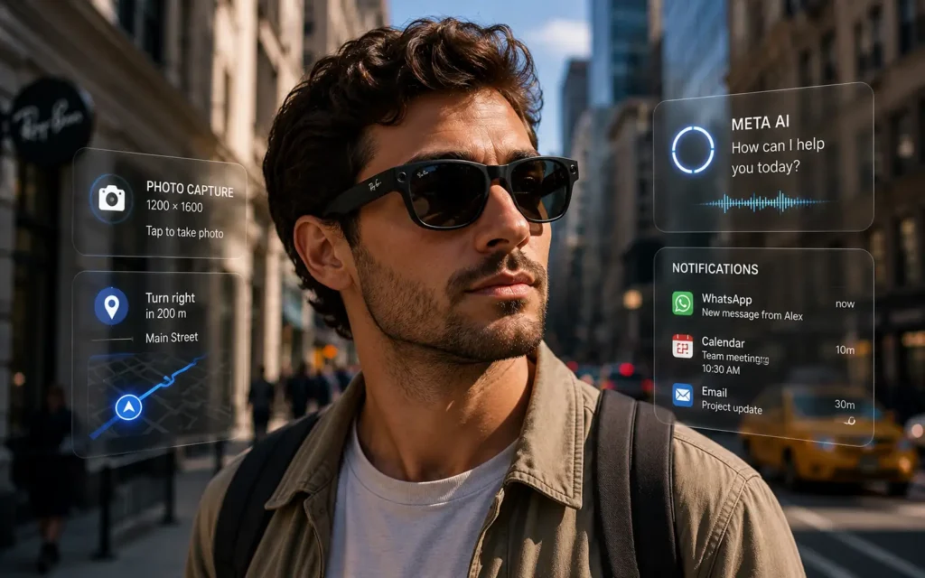 Ray-Ban Meta smart glasses with AI assistant and smart notifications