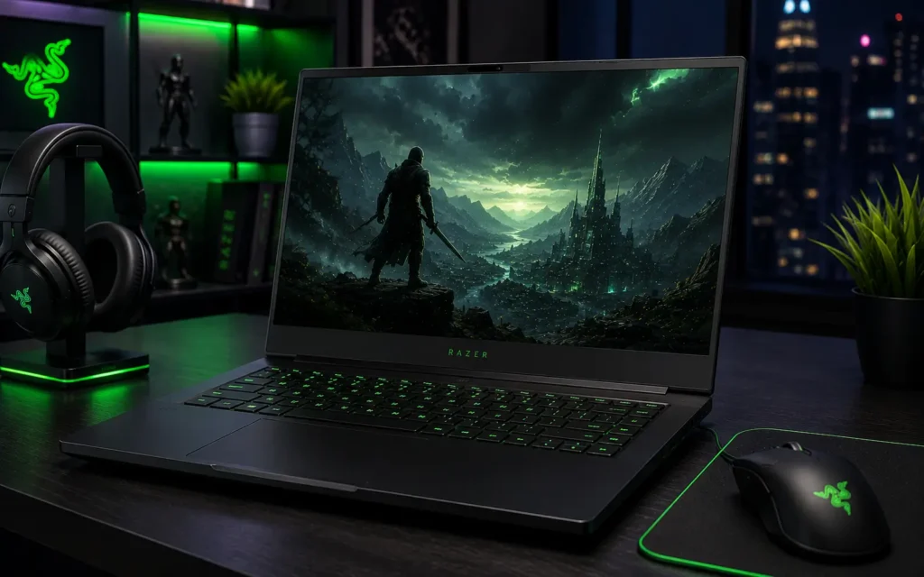 Razer Blade 16 luxury gaming laptop with premium design