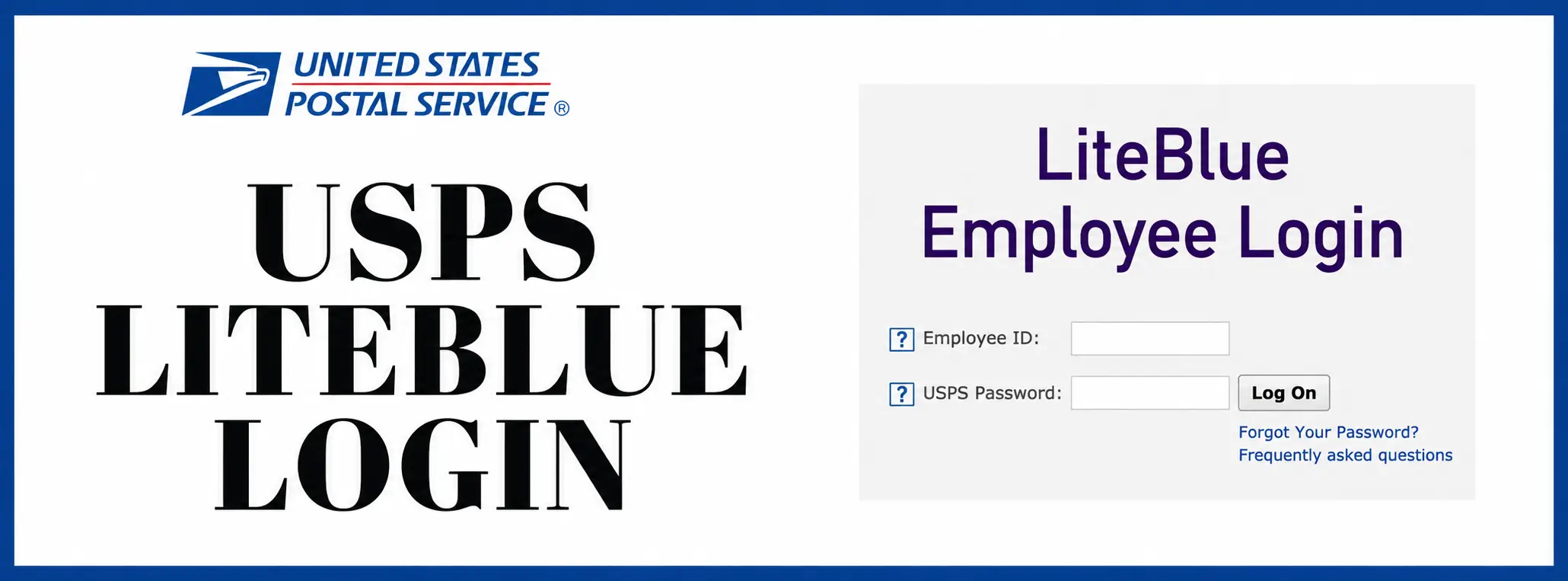 USPS LiteBlue login interface layout