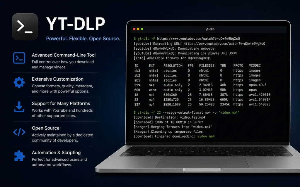 YT-DLP command line video downloader