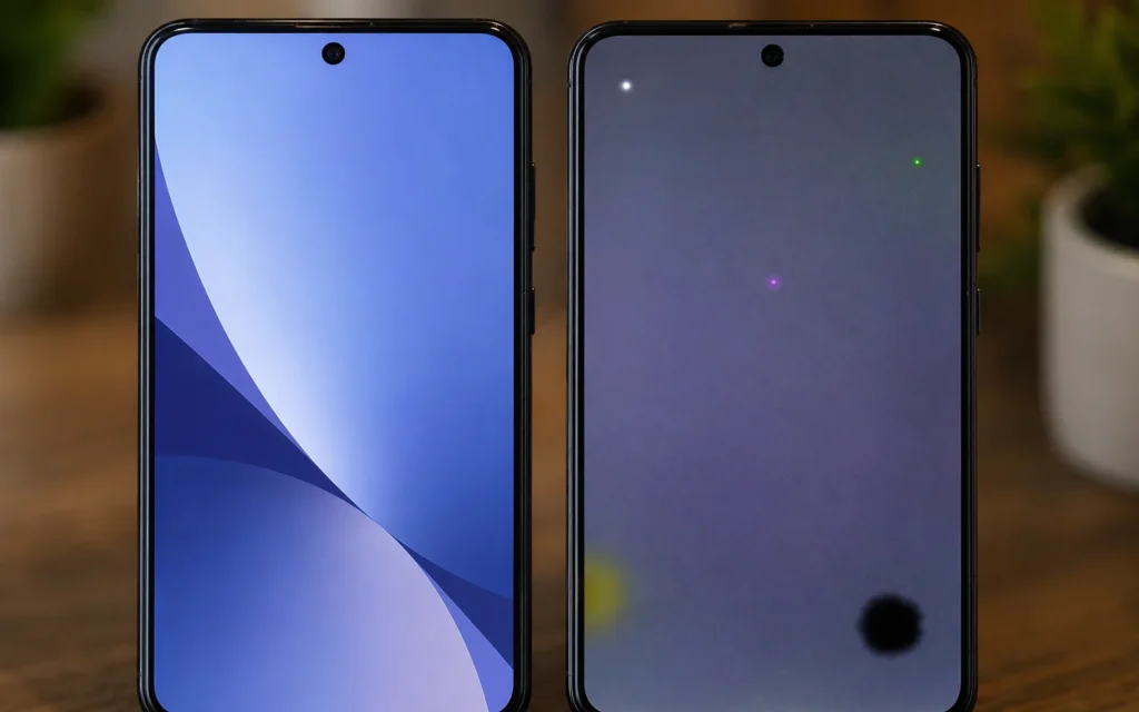 Different types of spots on a mobile screen