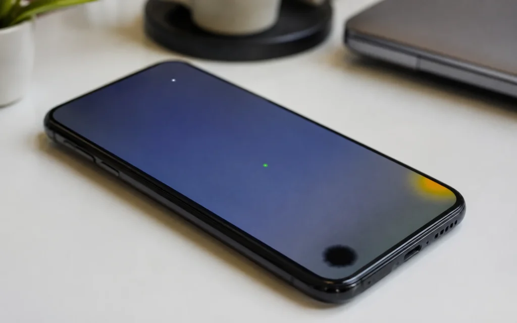 Mobile phone screen with different display spots