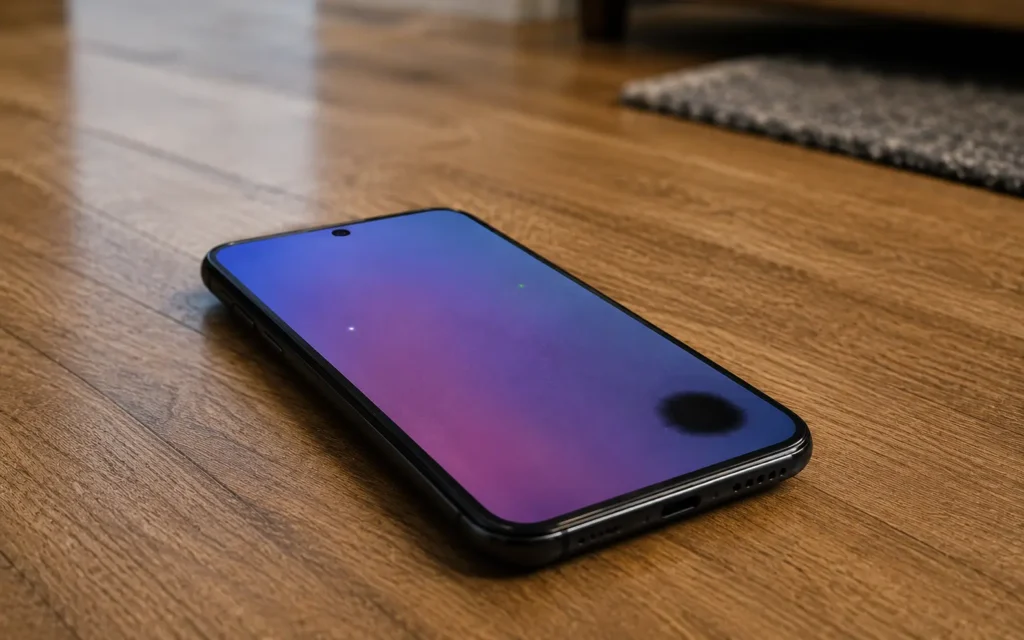 Phone display damaged after accidental drop